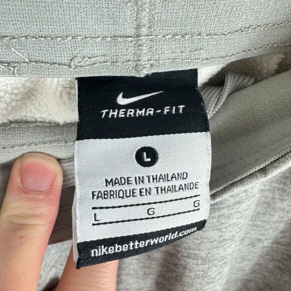 Nike Gray Therma-Fit Drawstring Elastic Waist Straight Leg Sweatpants Size L - Picture 7 of 9